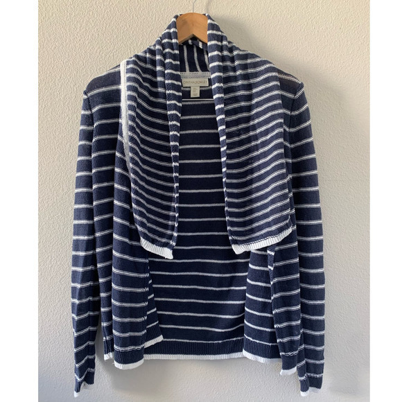 Cynthia Rowley Striped 100% Linen Open Cardigan Sweater‎ - Picture 1 of 4
